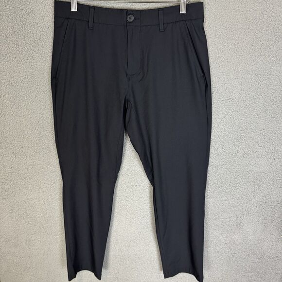 Under Armour Pants Mens 34x30 Black Golf Flat Front Casual Performance Stretch - Picture 1 of 10